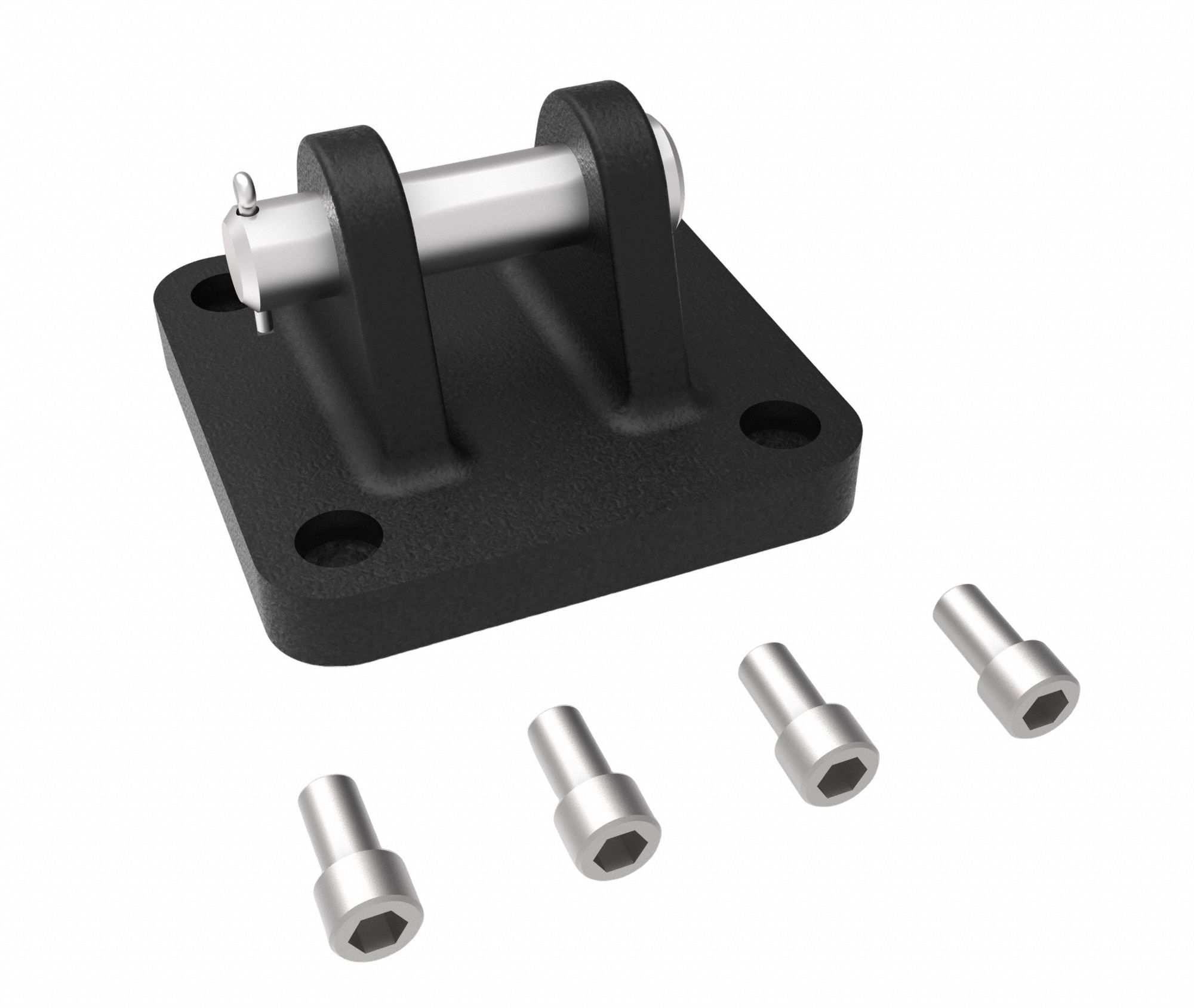 Attachable Mounting Kit: Attachable Mounting Kit, Clevis, Fits 4 in Bore Dia, Aluminum, AN