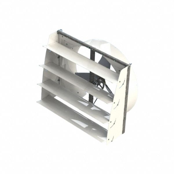 VES-ARTEX Mounted Fan: 12,400 cfm Airflow, 36 in Blade Dia, Variable Speeds, 220/277V AC, 50 in Ht (MPN 115557). Key specifications — Voltage: 220/277V AC; Number of Speeds: Variable; Brand: VES-ARTEX; Max. Mounting Height: 35 ft; Fan Blade Color: Silver.