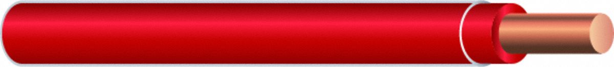 Wire: Copper, 12 AWG, 2 Conductors, Solid, Red/White/Red, 1, 000 ft Lg, THHN/THWN