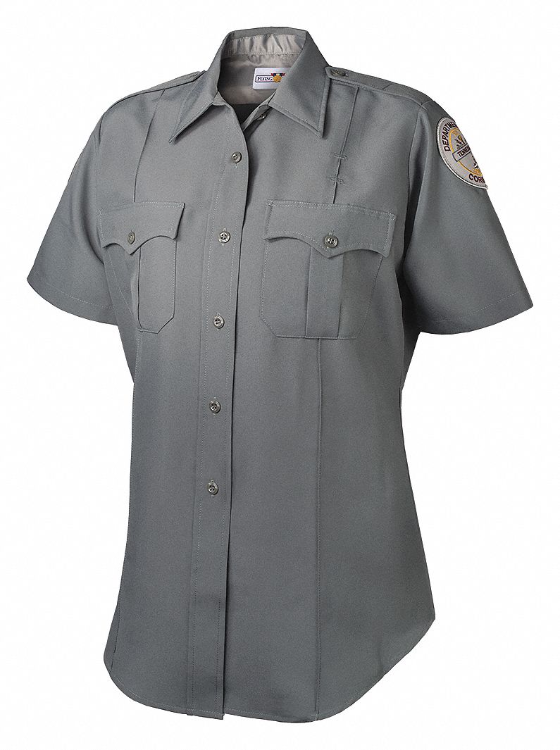 Womens Gray SS Shirt, 2 TDOC Patches, 42