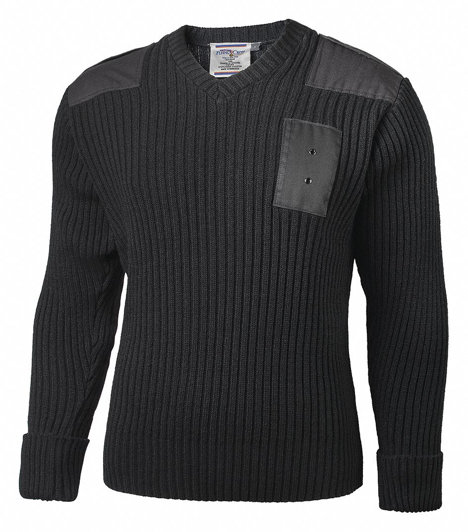 Rib Knit Acrylic/Wool V-Neck Sweater, 2XL