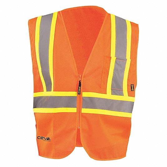 OCCUNOMIX, ANSI Class 2, 4XL, High Visibility Vest - 115M95|ECO-IM2TZ-O4X-CEVA_07 - Grainger