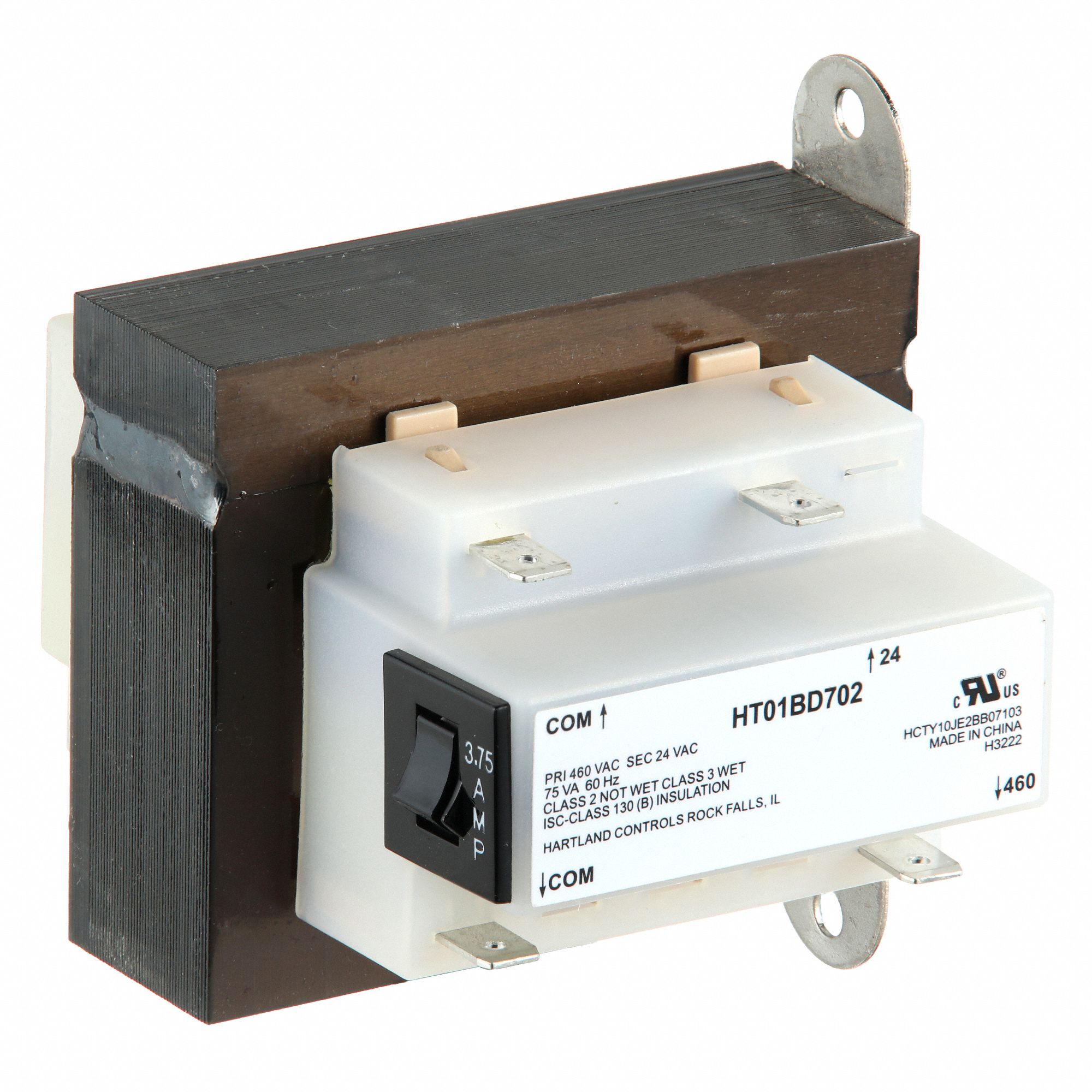 CARRIER Transformer, 460VAC Primary, 24V sec., 75VA: For 38AUZ-08A0-6-0A,  Fits Carrier Brand