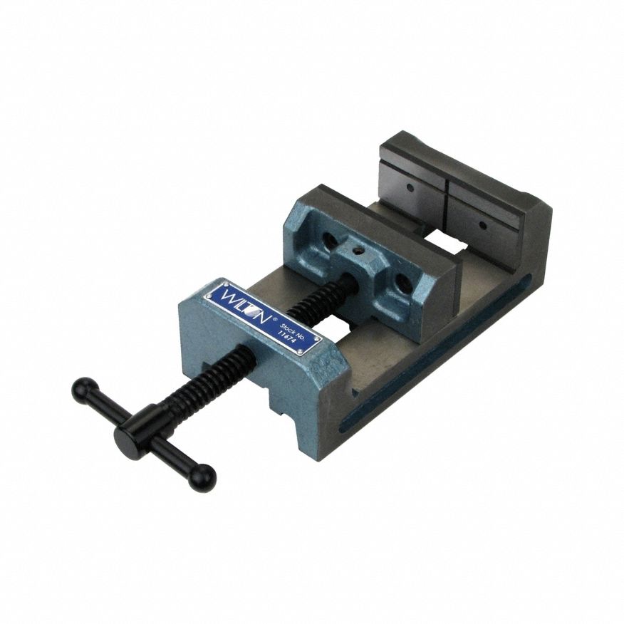 Machine Vise: 6 in Jaw Face Wd, 6 in Max Jaw Opening, 2 in Throat Dp, V-Grooved Face