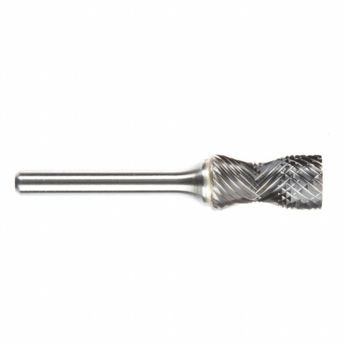 Carbide Bur: Cylinder, SA-5RA, Double Cut, 1/2" x 1" Head, 1/4" Shank