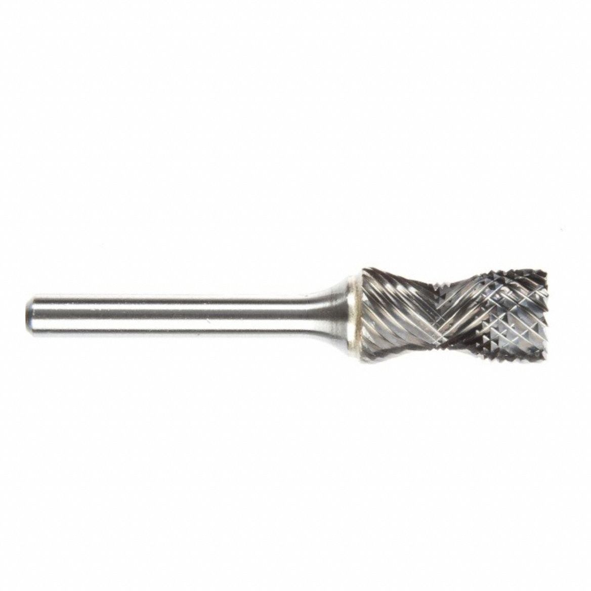 Carbide Bur: Cylinder, SB-5RA, Double Cut, 1/2" x 1" Head, 1/4" Shank