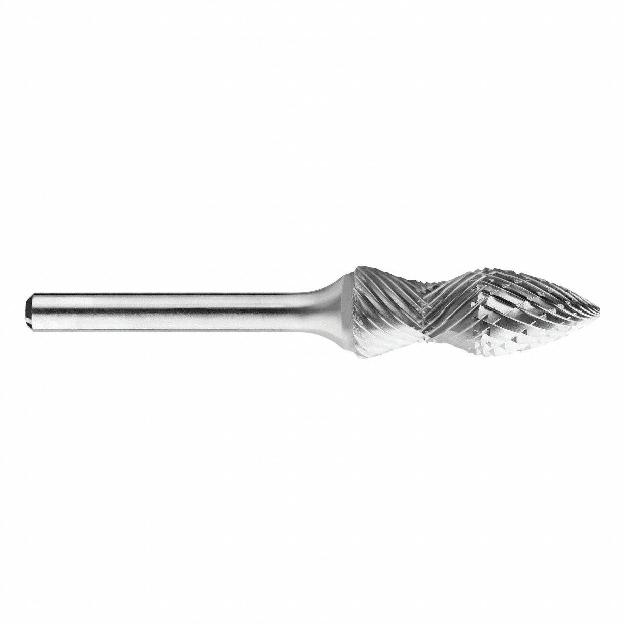 Carbide Bur: Tree, SG-5RA, Double Cut, 1/2" x 1 1/4" Head, 1/4" Shank
