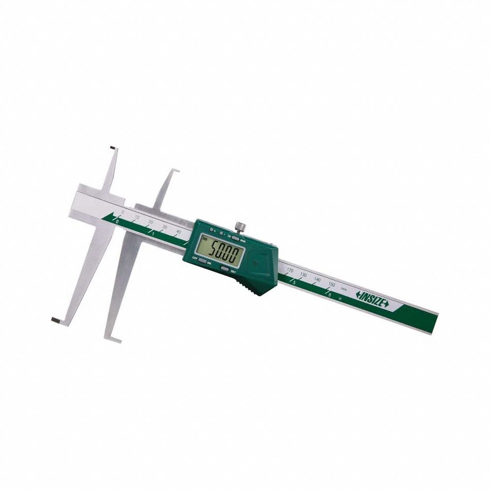 Digital Inside Groove Caliper: 9 mm to 200 mm, Cabled, +/-0.0020in/+/-0.05mm Accuracy