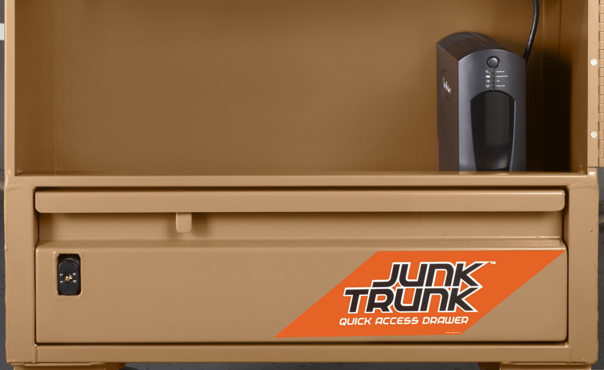 Jobsite Field Office: 39 5/16 in W x 26 13/16 in D x 48 1/4 in H, Tan