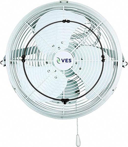 VES-ARTEX Mounted Fan: 18 in Blade Dia, 120V AC, 1/10 hp Motor HP, Wall Mount, Non-Oscillating (MPN 118290). Key specifications — Brand: VES-ARTEX; Voltage: 120V AC; Number of Speeds: 3; Fan Mounting Location: Wall; Oscillation: Non-Oscillating; Mounting Type: Bracket.