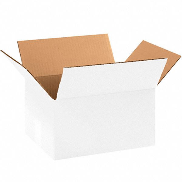Shipping Box: 11 1/4 in Inside Lg, 8 3/4 in Inside Wd, 6 in Inside Ht, 32 ECT - White, Single Wall