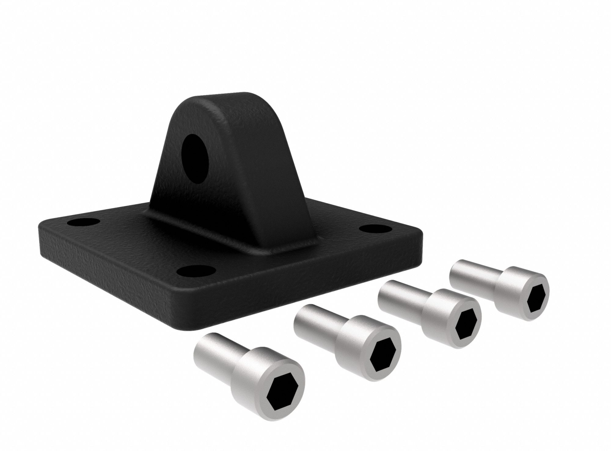 Attachable Mounting Kit: Attachable Mounting Kit, Eye Bracket, Fits 2 1/2 in Bore Dia, Iron, AN