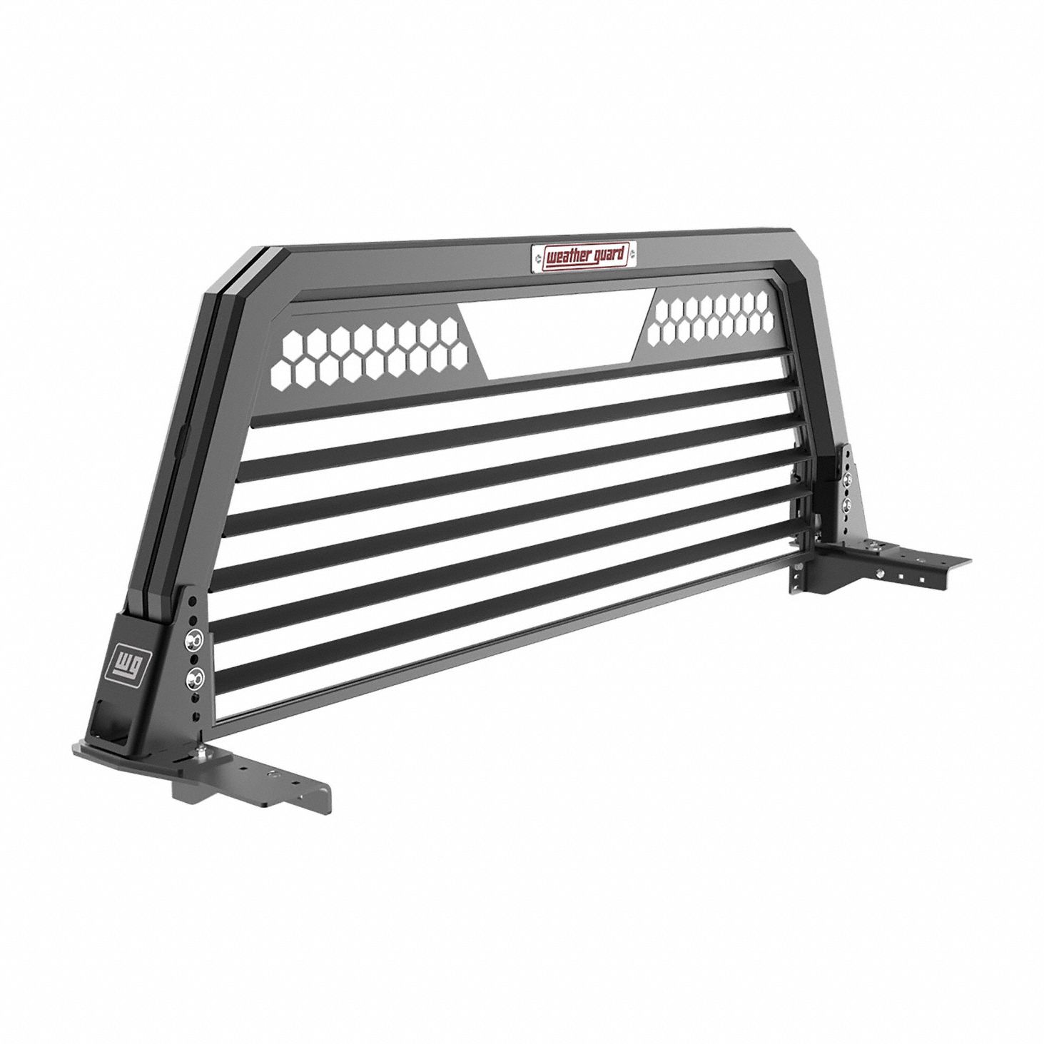 Headache Rack: 3 3/5 in Overall Wd, 25 1/2 in Overall Ht, Aluminum/Steel, Black