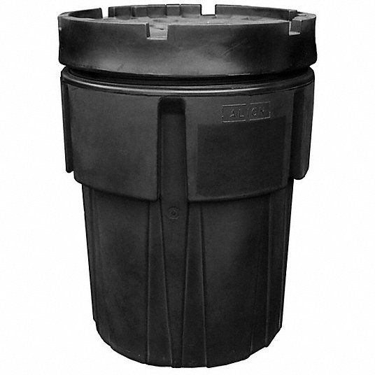 Overpack Drum: 95 gal Capacity, 41 1/2 in Overall Ht, 31 1/2 in Outside Dia., Black, Unlined