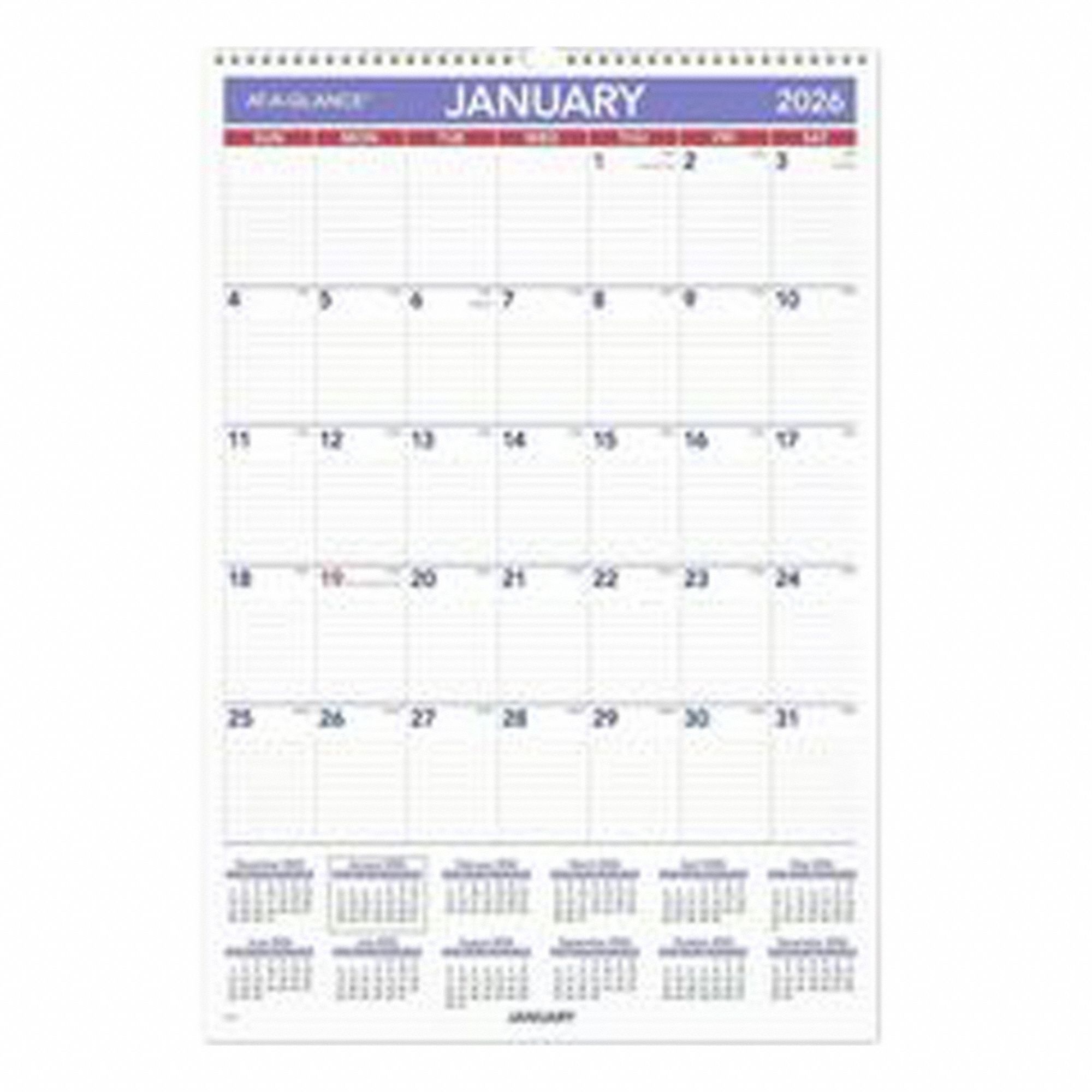 CALENDAR WALL MONTHLY 16X23
