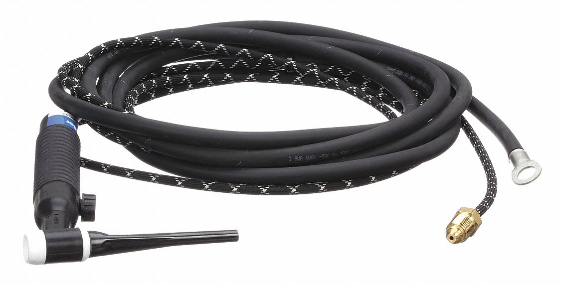 TIG TORCH PACKAGE, AIR-COOLED, A-200, 25 FT, RUBBER, 2-PIECE, 26FV