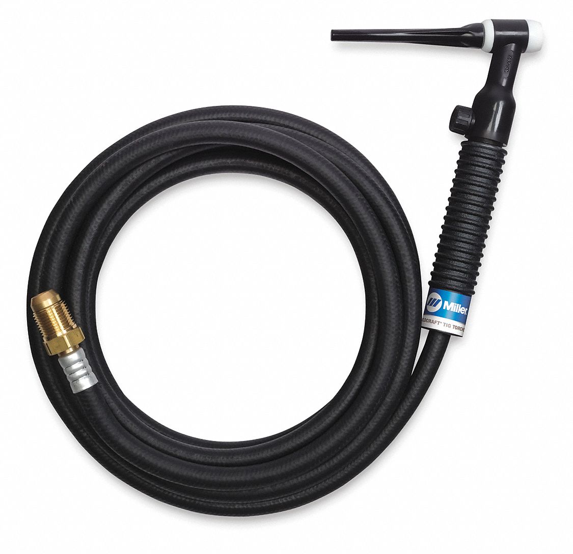 TIG TORCH PACKAGE, AIR-COOLED, A-200, 12½ FT, RUBBER, 1-PIECE, 26V