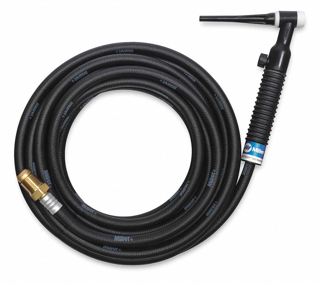 TIG TORCH PACKAGE, AIR-COOLED, A-200, 25 FT, RUBBER, 1-PIECE, 26V