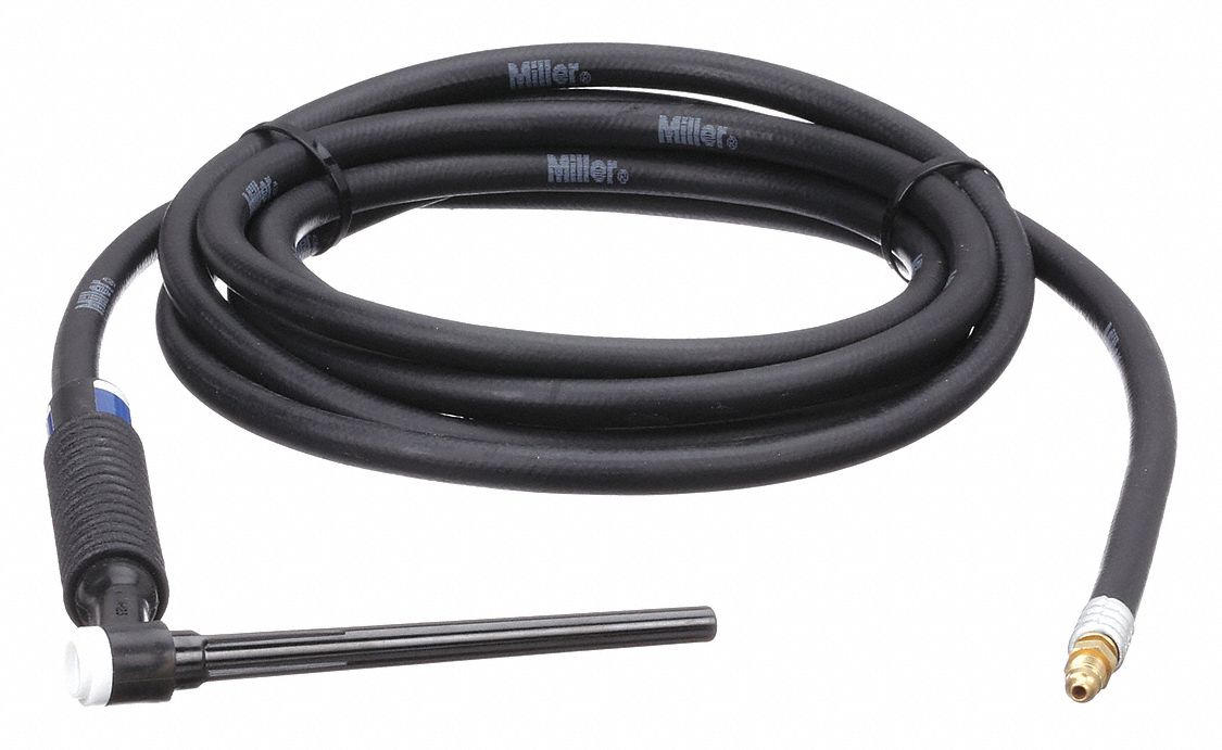 TIG Torch Package: Air-Cooled, A-125, 12 1/2 ft, Rubber, 1-Piece, 9