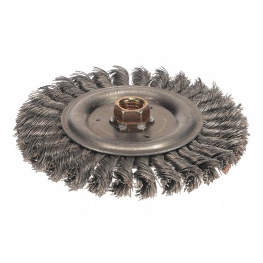 WEILER 6 in Twisted Wire Wheel Brush, Arbor Hole Mounting, 0.023 in