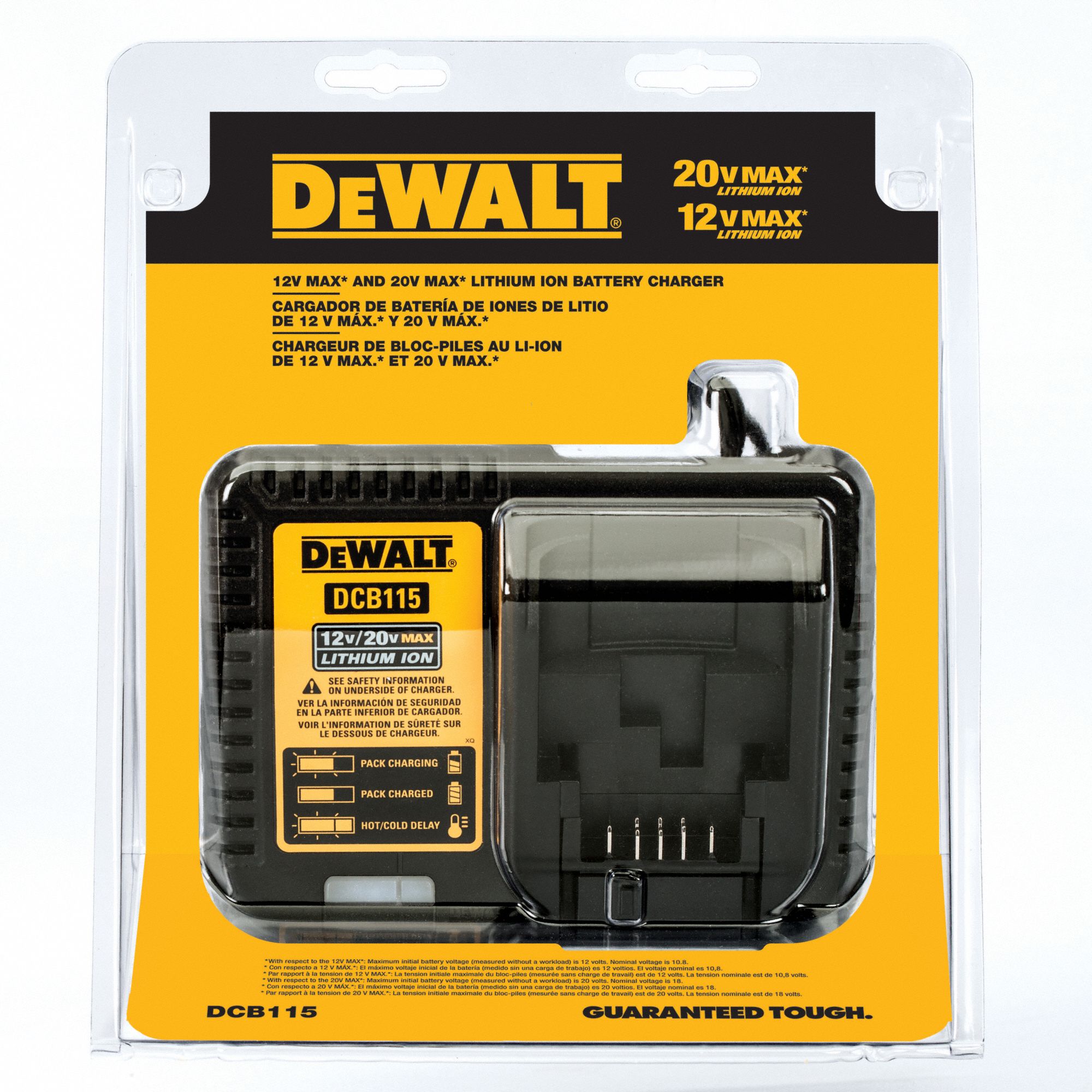 DEWALT Battery Charger DEWALT®, SinglePort Charging, For 12V/20V, Li