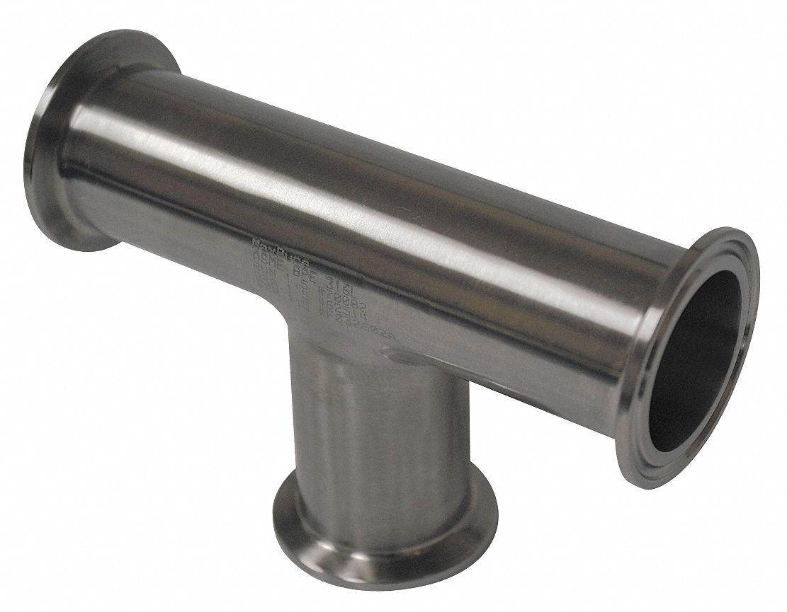 3" Sanitary Stainless Steel Equal  Tee  ss 316L 