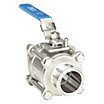 Stainless Steel 2-Way Sanitary Ball Valves, 3-Piece Valve Structure