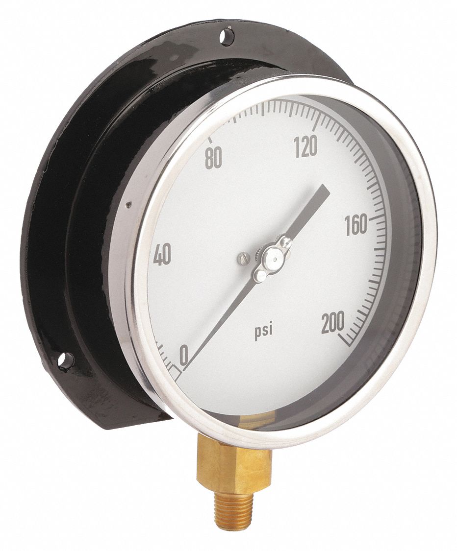 Back Flange, 0 to 200 psi, PanelMount Pressure Gauge 11A48911A489