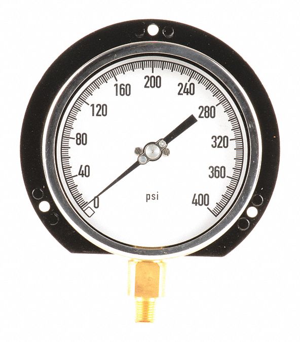 GRAINGER APPROVED Panel-Mount Pressure Gauge: Back Flange, 0 To 400 Psi ...