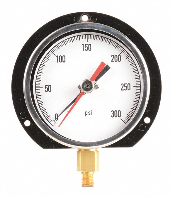 GRAINGER APPROVED Pressure Gauge, 0 to 300 psi Range, 1/4 in NPT, +/-0. ...