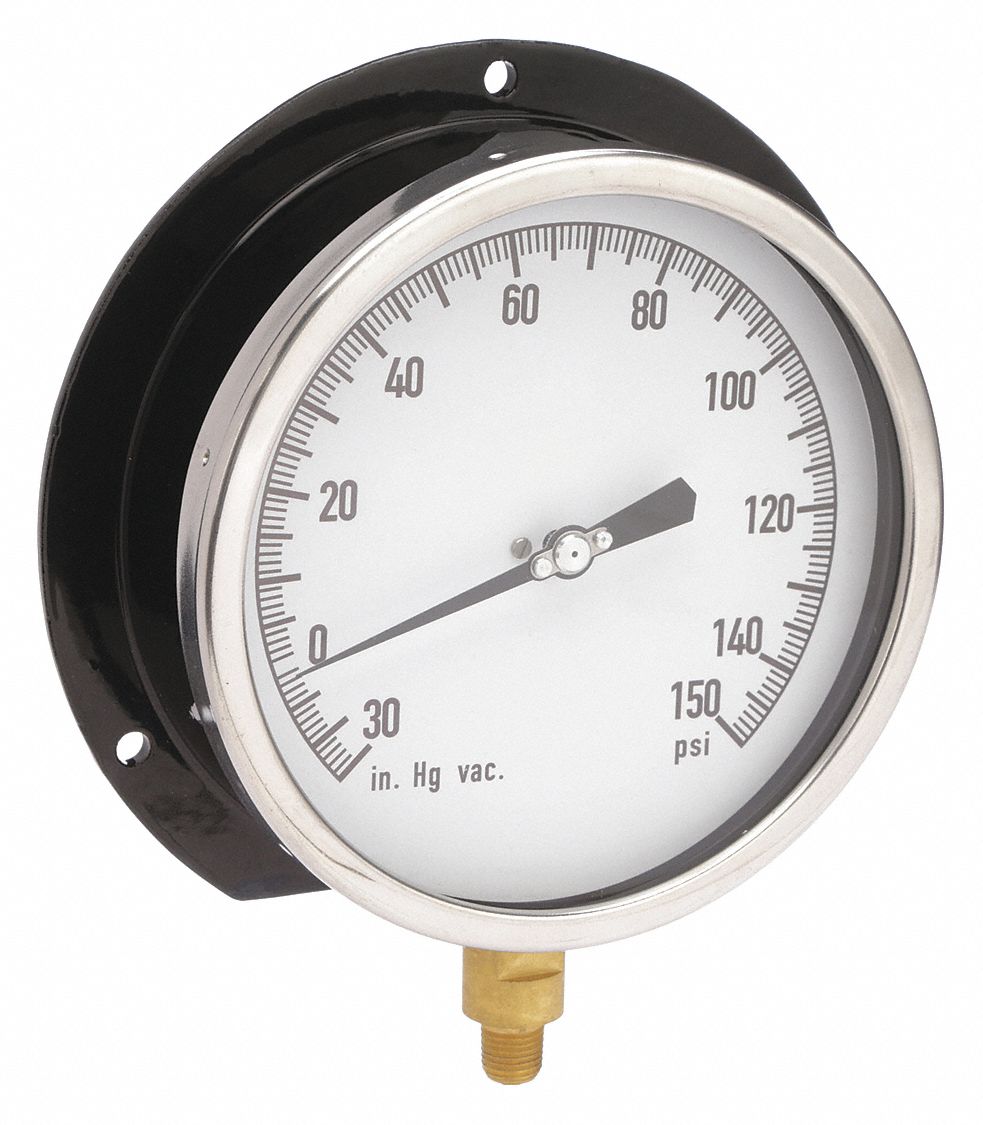 30 to 0 to 150 in Hg/psi, 6 in Dial, Process Compound Gauge - 11A511 ...