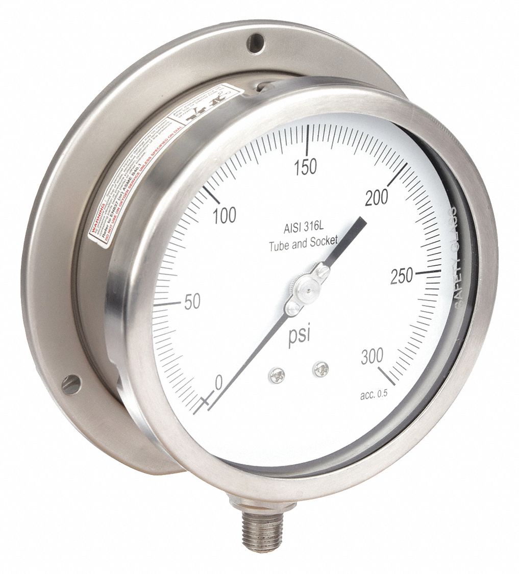 PRESSURE GAUGE,PROCESS,4 1/2 IN,300