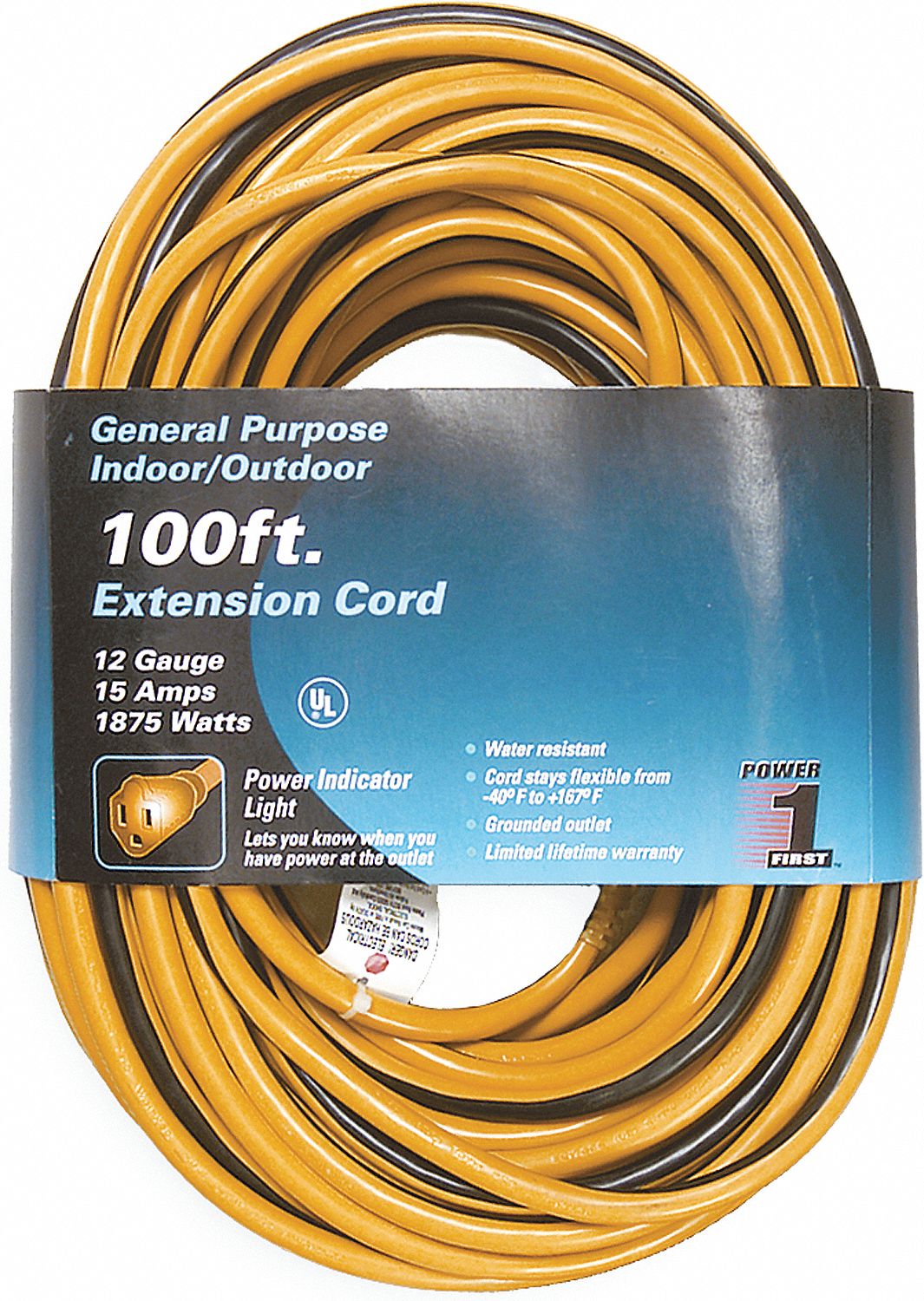 POWER FIRST CORD EXTENSION 100 FT - Extension Cords - GGE1FD57 | 1FD57 ...