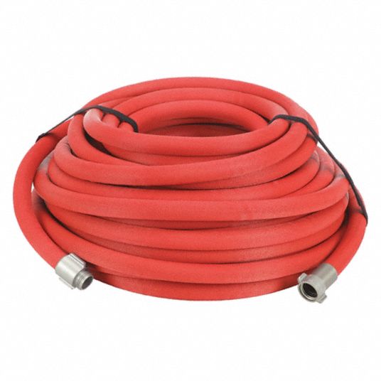 ARMORED REEL Fire Hose: Booster Fire Hose, Single Jacket, 1 in Hose Inside  Dia, 200 ft Hose Lg, Red