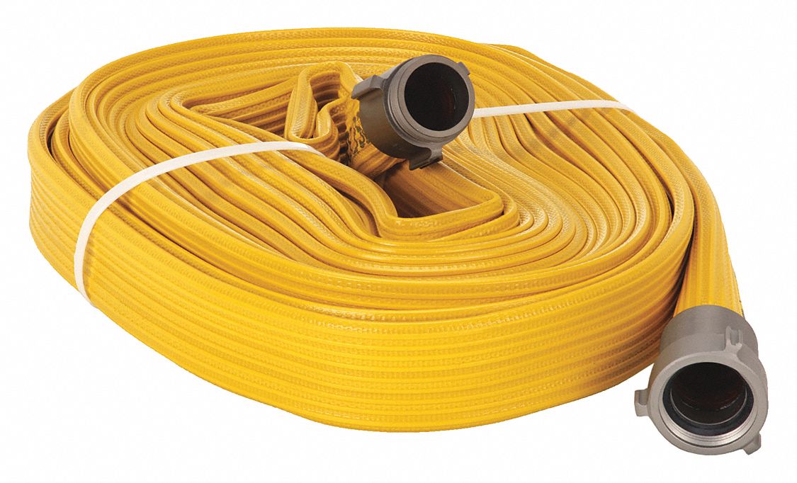 Attack Line Fire Hose, Dia. 2 in, Yellow : : Industrial