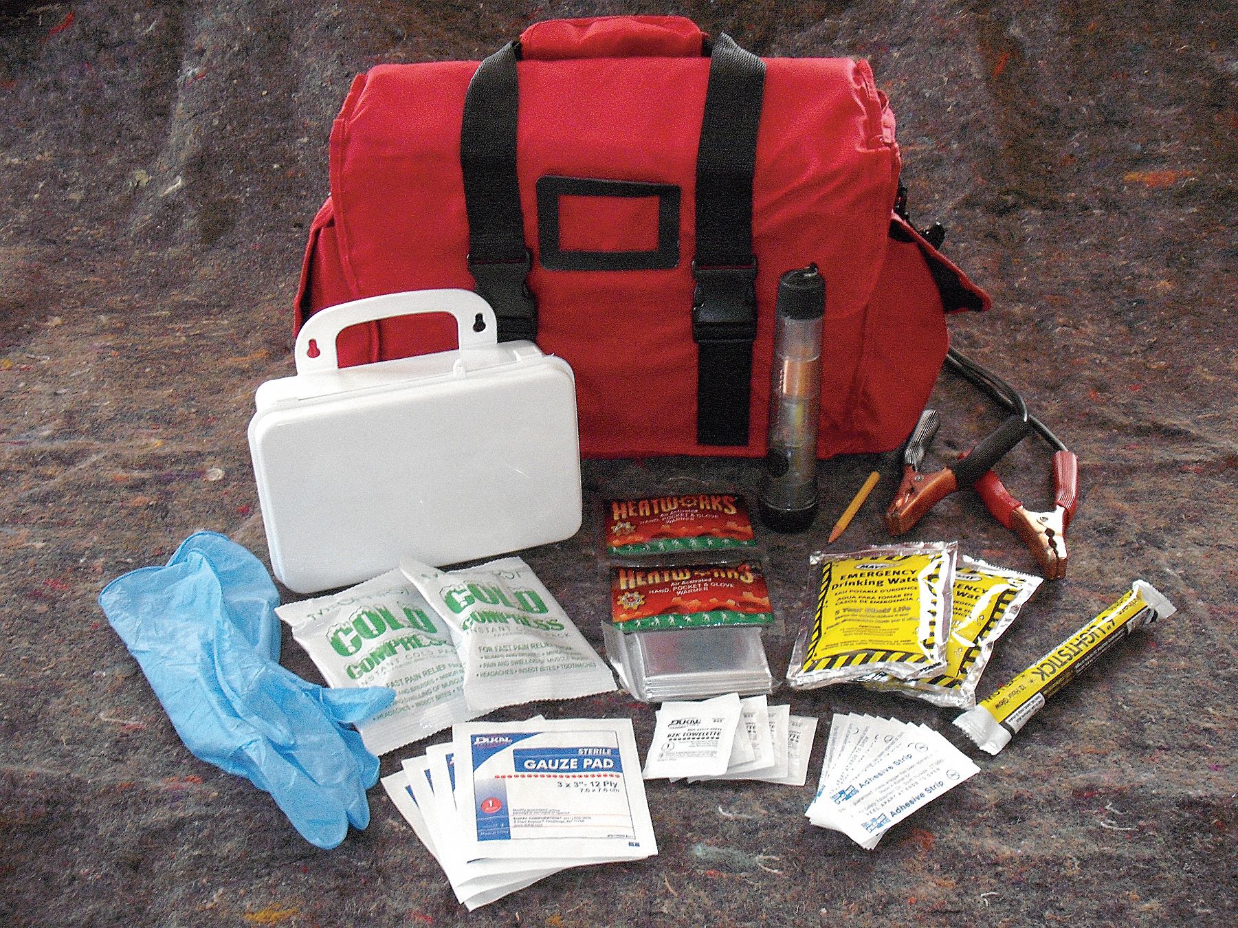 First Aid Kit,  Number of Components 50,  White,  8 in Height,  8 in Width,  16 in Length