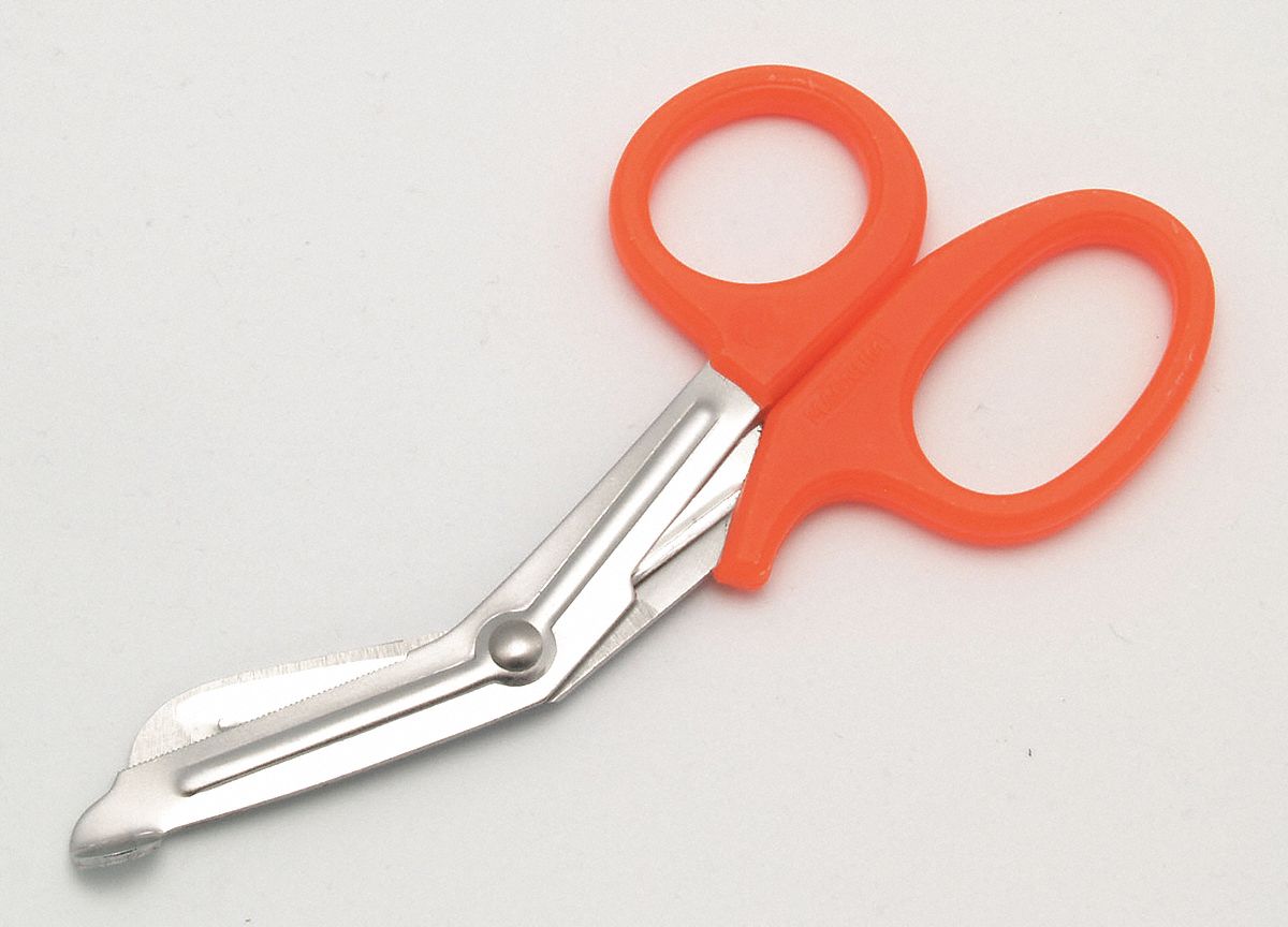 MEDIFIRST EMT Utility Scissors, Overall Length 7 1/2 in, Color Orange