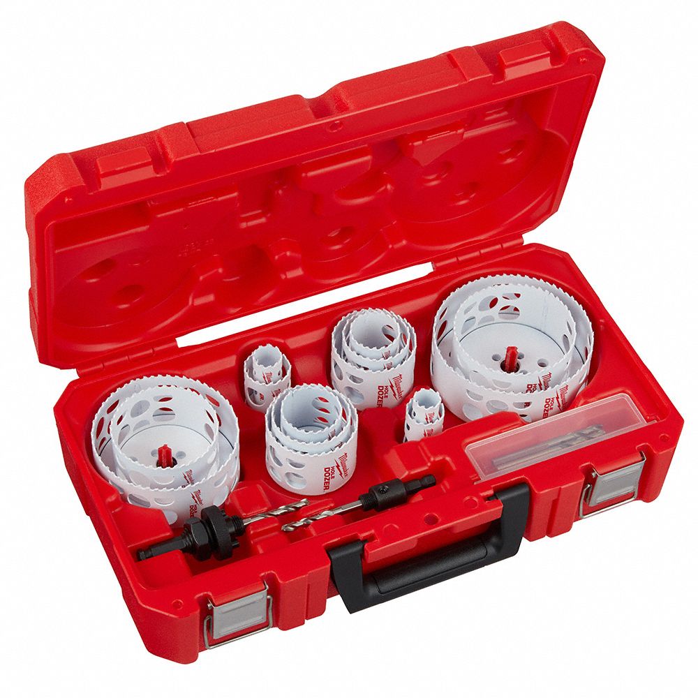 MILWAUKEE Hole Saw Kit 16 Pieces, 3/4 in to 4 3/4 in Saw Size Range, 1