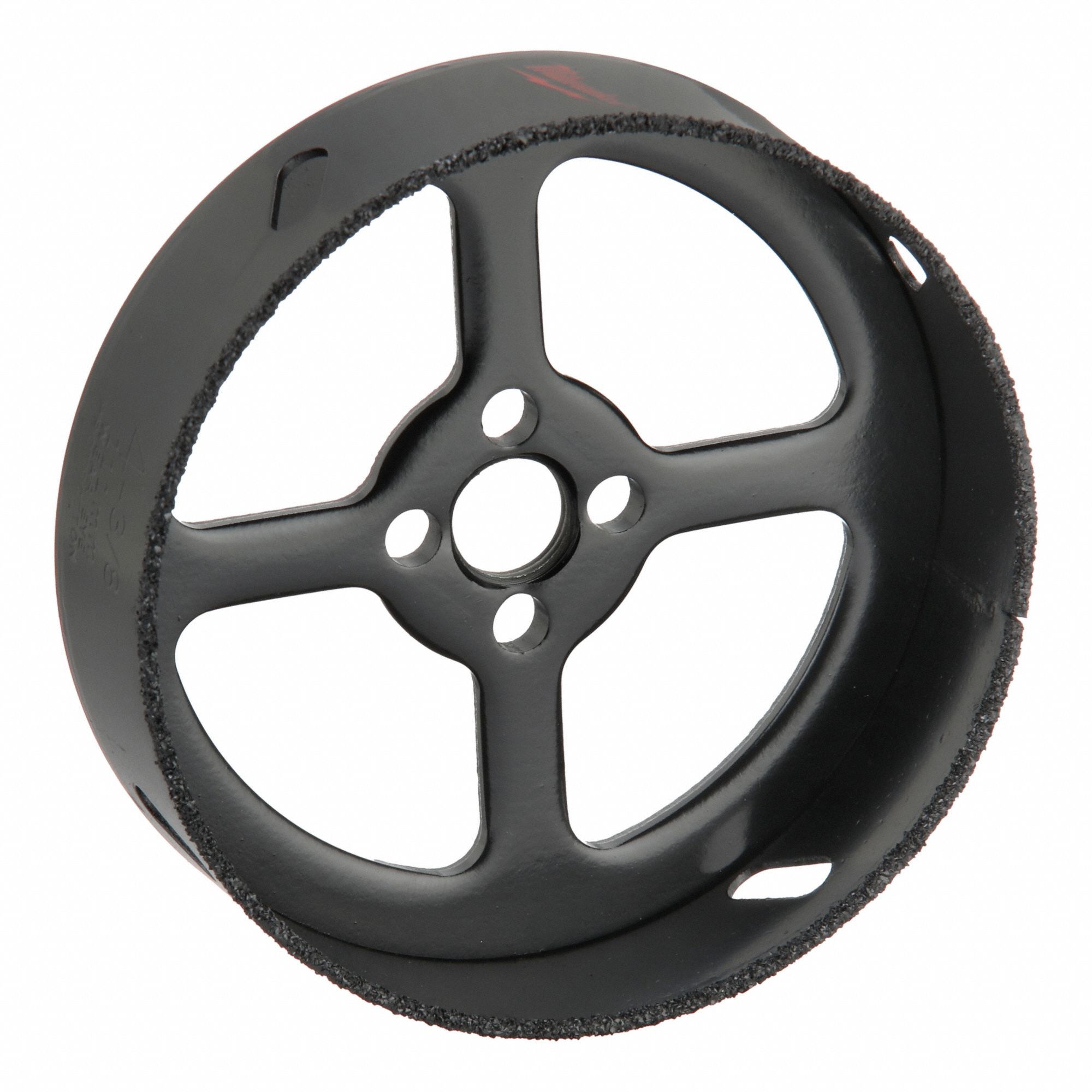 Hole Saw: 4 3/8 in Saw Dia., 1 in Max. Cutting Dp, 5/8"-18 Thread Size, Carbide Grit