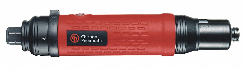 CHICAGO PNEUMATIC Screwdriver: 1/4 in, Industrial Duty, 0.6 ft-lb to 5  ft-lb, 1,000 RPM Free Speed