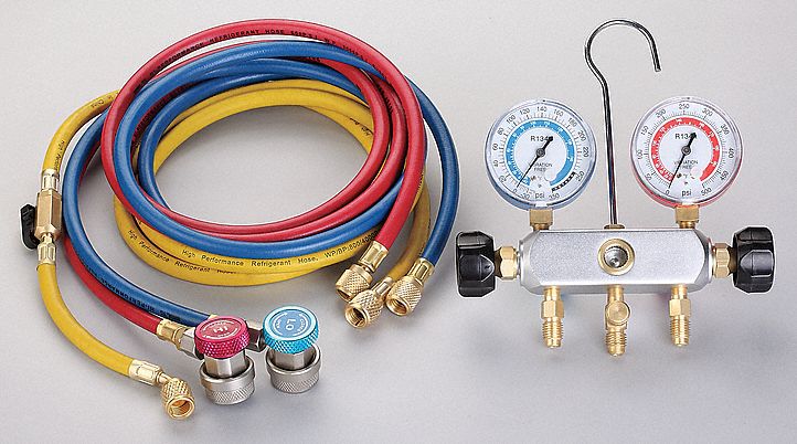 MANIFOLD GAUGE SET 2 VALVE 3 HOSES