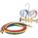 MANIFOLD GAUGE SET, 2 VALVES, 3 HOSES, 3⅛ IN GAUGE DIA