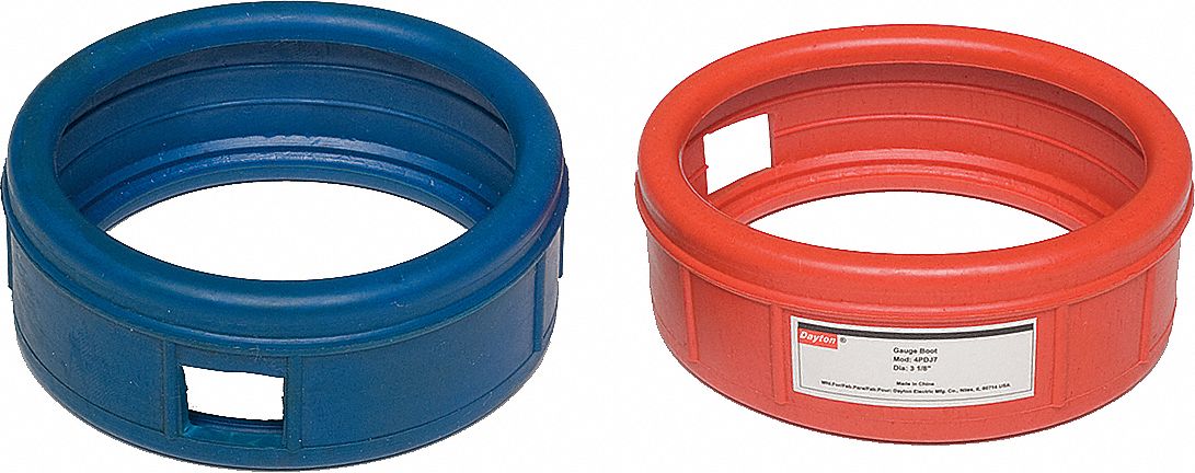MANIFOLD GAUGE BOOT SET, 3⅛ IN DIAMETER, BLUE/RED