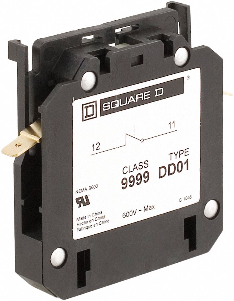 SQUARE D Auxiliary Contact, 10 A Amps, Instantaneous Type, Side Mounting 11D1839999DD01