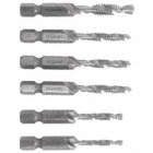 COMBINATION DRILL & TAP SET, 6 PIECES, HIGH SPEED STEEL, BRIGHT/UNCOATED FINISH, UNC