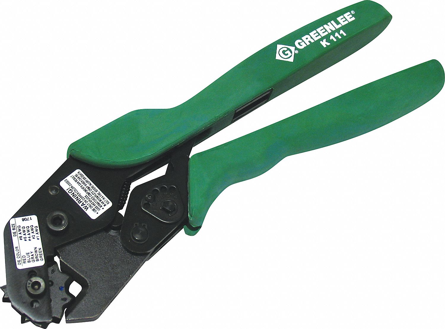 CRIMPER, SMALL LUGS/SPLICES, 10 IN OVERALL L, K111, MANUAL, FOR UNINSULATED TERMINAL TYPE