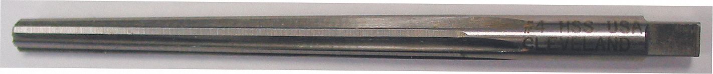 TAPER PIN REAMER, FOR #8 PIN, 25/64 IN SMALL END DIAMETER, ½ IN LARGE END DIAMETER