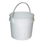CONTAINER, FOR FOOD PRODUCTS, ROUND, LD CAP 1 GAL, WHITE, 7.67 X 8.31 IN, HDPE/PLASTIC