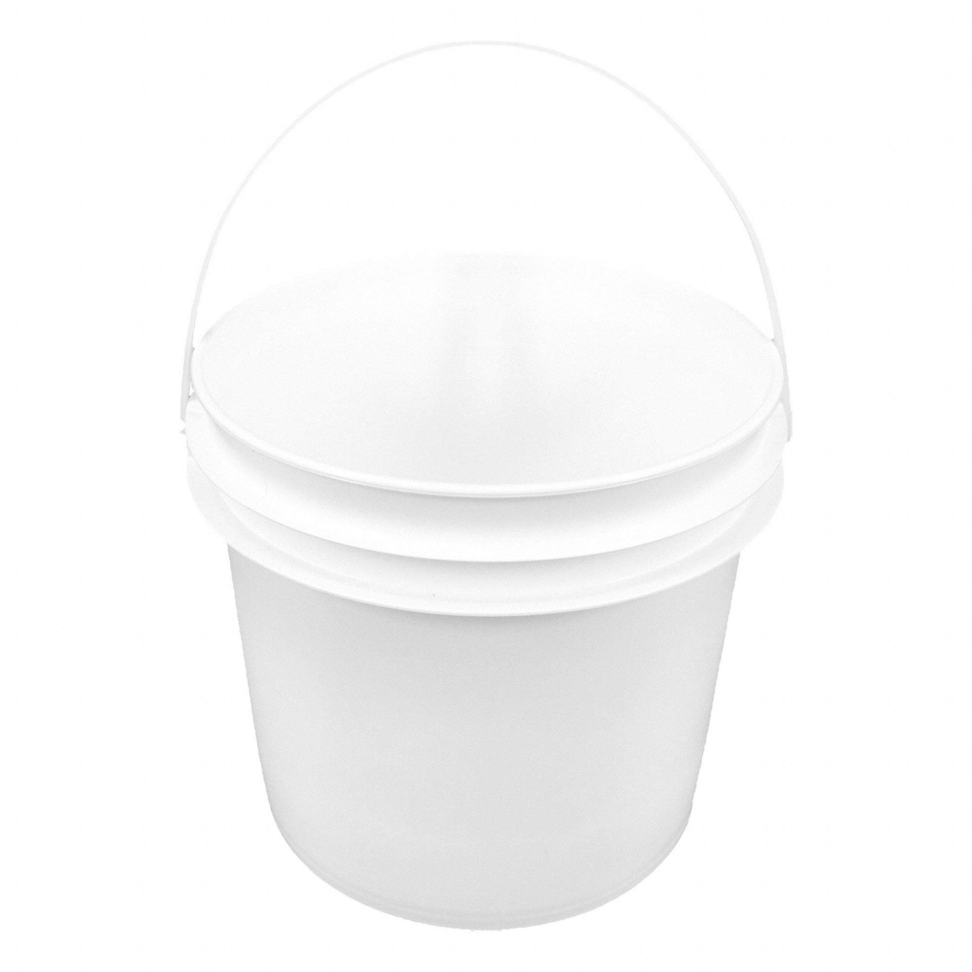 CONTAINER, FOR FOOD PRODUCTS, ROUND, LD CAP 1 GAL, WHITE, 7.67 X 8.31 IN, HDPE/PLASTIC