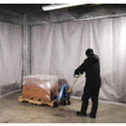 2 PANEL COLLAPSE AND SLIDE CLIMATE CURTAIN, 9 FT X 6 IN X 10 FT